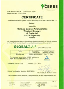 Certyfikat GlobalGap